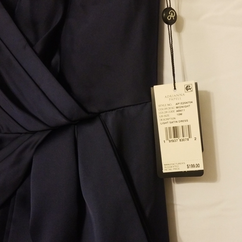 Adrianna Pappell Women's Midnight Blue Spaghetti Straps Gown - Picture 4 of 7